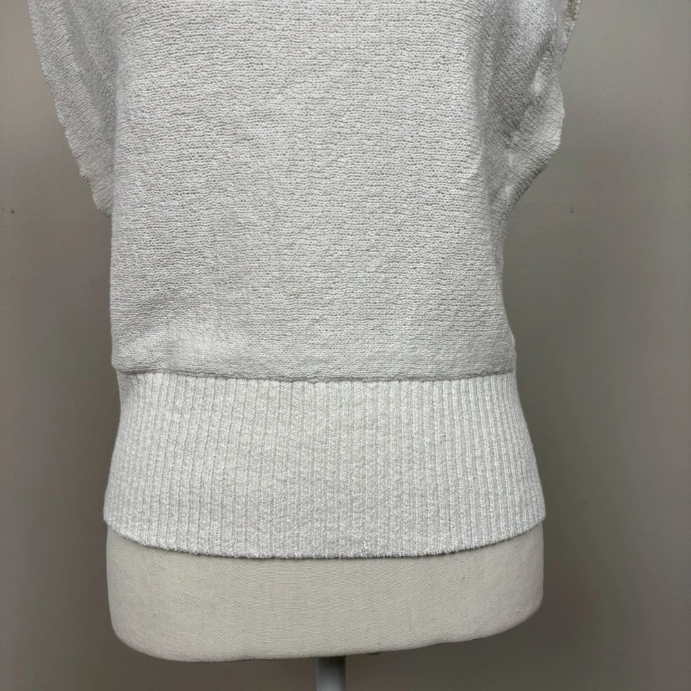 Ann Taylor Factory Top Womens Med White Breathable Lightweight Blouse Sweater - Picture 3 of 11